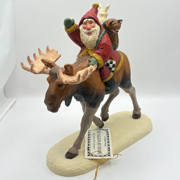 House of Hatten Santas Kingdom Riding Moose Susan M Smith Vintage 1997 REPAIRED - Picture 11 of 11
